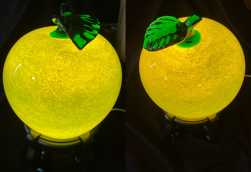 春池玻璃 超大蘋果有葉燈組 (哇沙米綠)+五腳座